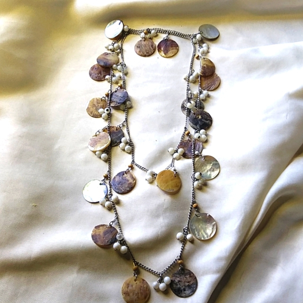 Shell and Glass Bead Necklace